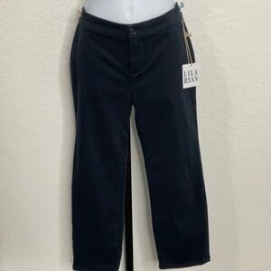 176- Lila Ryan NWT The Jase Navy Straight Leg Crop Pant, Size 0
